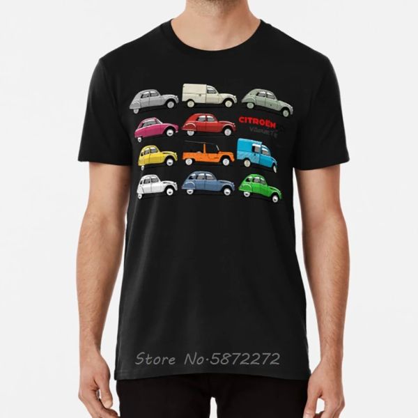 T-Shirts Citro? N 2cv Variety T-Shirt Citroen 2CV Deux Chevaux Deuxchevaux Typ AZ Charleston Classic Tshirt Männer Baumwoll-T-Shirts Tops Haruku