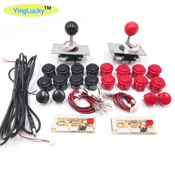 Joysticks arcade joystick diy kiti sıfır gecikme arcade diy kiti usb kodlayıcı pc arcade sanwa joystick + sanwa mame için it düğmeleri