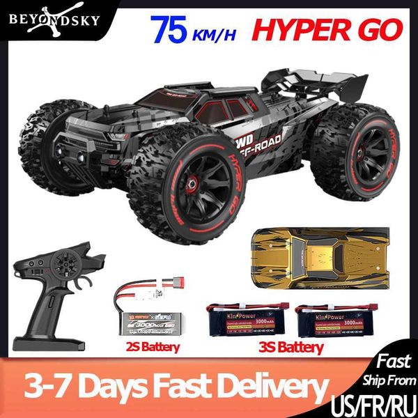 Auto elettrica/RC 75 km/h Hyper Go MJX 14209 14210 V2.0 1/14 RC Auto Brushless 2.4G Remoto Control 4WD OFF RACE RC Truck Electric Hobby Toysl2404