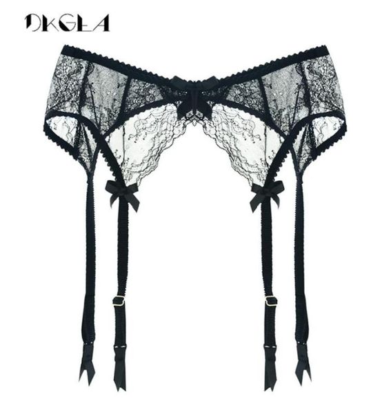 Whole Fashion New Black Stocking Garters Lace Bordado S M L XL Tamanho Ultrathin Women Sexy Sgoging Suspender Belt White Temp4432343