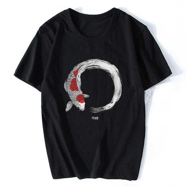 Herren T-Shirts Koi Fish Enso Tops Lustige T-Shirt Grafik ts Harajuku Männer T-Shirt Gothic Shirt T-Shirt Freund Geschenk übergroße Kleidung T240425