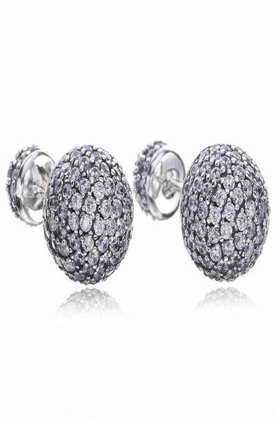 Real 925 Brincos de bola de cristal natural de prata esterlina 925 Jóias prateadas para mulheres Diamond Diamond Disco Disco Stud Earring3093088
