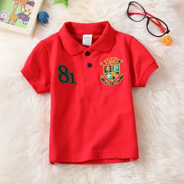 Fashion Boys Polot Shirts Quality Baby Boy Sports Sports Kids Short Short Tops Summer Children Abiti 2 4 6 8 10 12 anni 240425