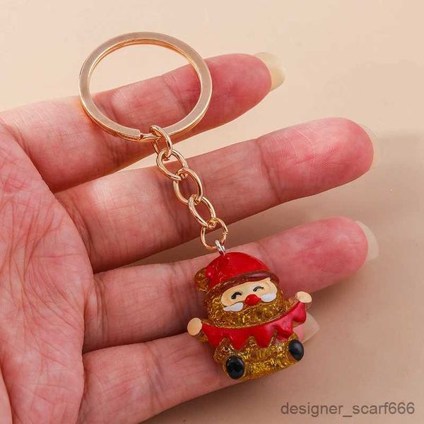 Keychains colhedas moda natal Papai Noel Claus Deer Snowman Keychain Presentes do festival para homens homens carros -chave Bolsa pingentes de chaveiros acessórios