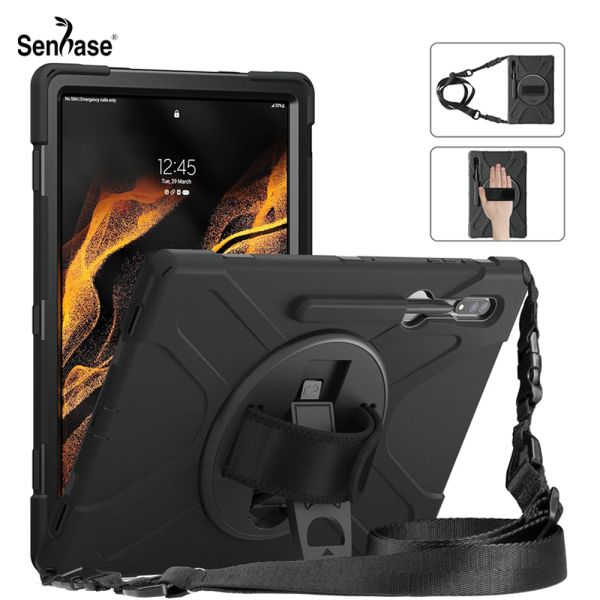 Клавиатуры Shock -Resection Kids Safe PC Silicon Stand Cover для наплечника для Samsung Galaxy Tab S8 Ultra 14,6 дюйма 2022 SMX900 SMX906 Case