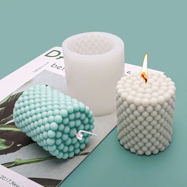 Herstellung von 3D -Zylinder Kerzenform DIY Silikonkerzenform Kuchenharzform 3D Art Wachs Kerze Herstellen von Schimmel Silikon Handgemachte Seifenformen