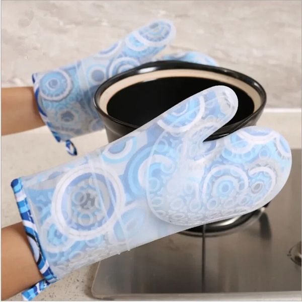 LONGA SEÇÃO LONCO SILICONE MITT ALIMENTO DE QUALIDADE DE QUALIDADE DE RELO DE RELO DE CORRETO DE Luvas de Forno Resistente ao Calor Designer 1pc