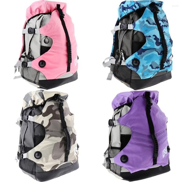 Pacotes diurnos patins rolos Mochila Inline Sapatos de patinação botas Carregar bolsas de armazenamento de gelo Mochila Sacos esportivos ao ar livre para homens Mulheres