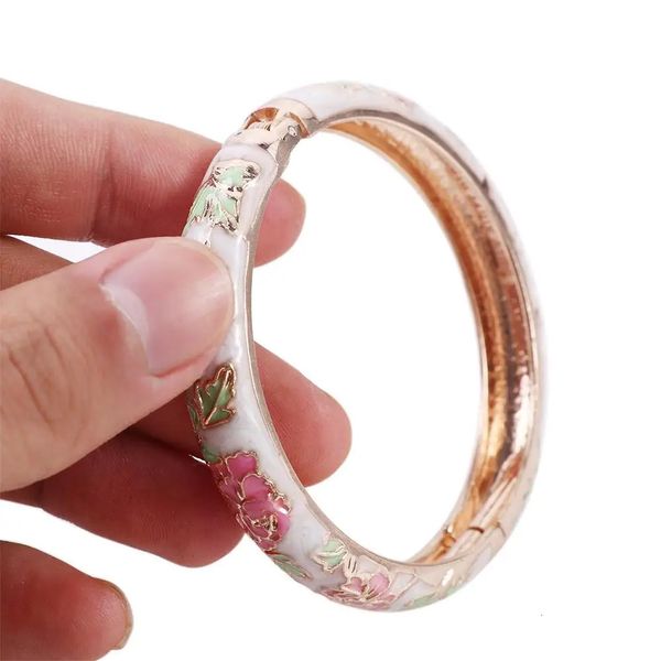 PEONY FLOOY FIRO CINA CHINESE BANGLE CLOISONNE CLOISONNE SENAMEL ASSICURSI TRADIZIONE BANTAGLI ETHNICI ETRICA PER DONNA Accessorio Gioielli di moda 240423 240423