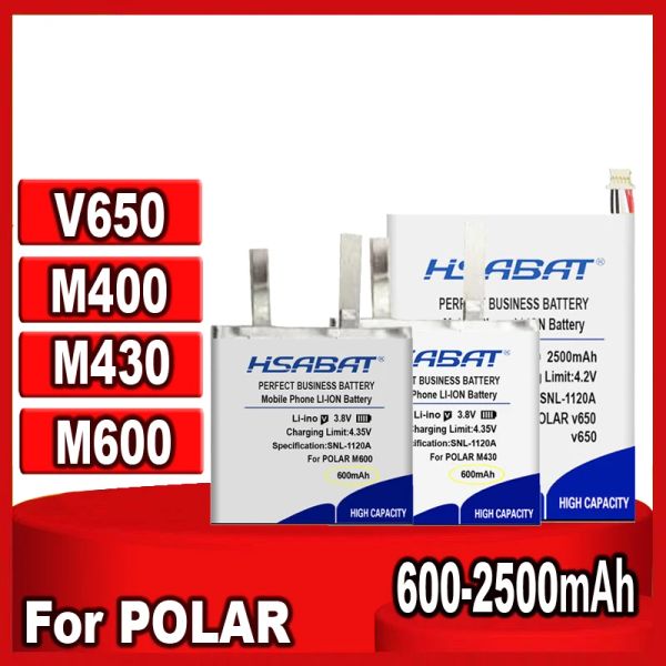 Accessori HSABAT 600MAH ~ 2500 mAh batteria per polare M430 M400 M600 V650 GPS Sports Watch Nuovo accumulatore ricaricabile lipolimero