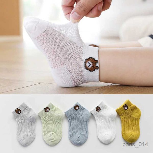 Kinder Socken Baumwollbaby Kurzsocken 5 Paare Kleinkind Jungen Mädchen Sommer Mesh Thin Socken Kinder Kinder bunte Socken 5 Paare