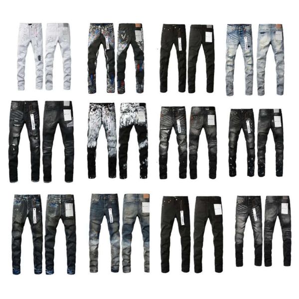 Mor Jeans Tasarımcı Markası Erkekler Kadın Pantolon Kot Pantolon Yaz Deliği Yükseklik Kalitesi Nakış Mor Jean Denim Pantolonlar Erkek Mor 65 84 60 96