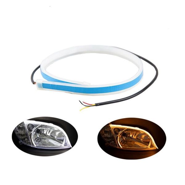 2 pezzi universal auto drl LED diurna di marcia diurna 30 cm 45 cm 60 cm Guida a tubo morbido Guida a LED Luci a LED 60 cm