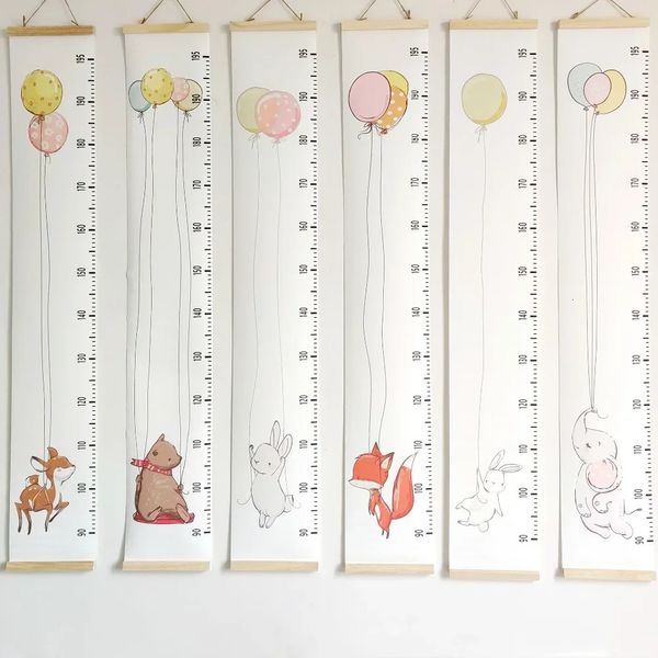 Gráficos de crescimento de parede de lona de madeira Gráficos de bebê pendurado no gráfico decorativo Medida Régua Régulo Removível Adesivo para crianças Sala de crianças 240517