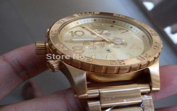 NX MENS 5130 Cronografo A083502 A083502 All Gold inossidabile orologio in quarzo orologio da 51 mm orologio oro orologio oro