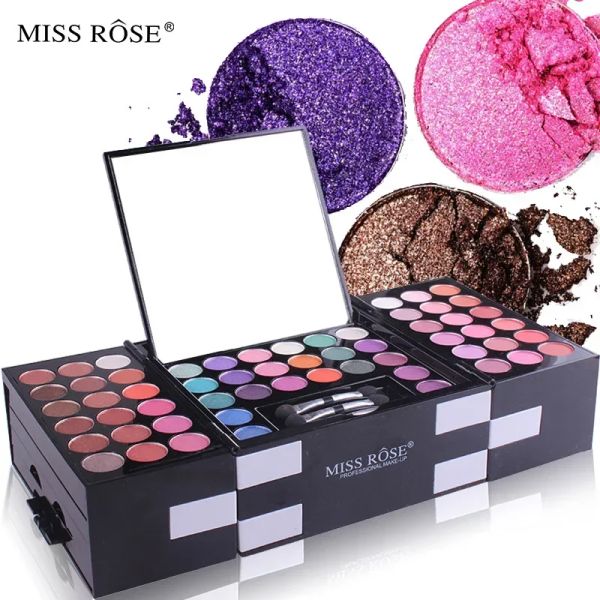 Set Miss Rose Makeup Case Set KitUltimate Color Combination Holiday Set ombretto estetico Ombretto labbro Palette combo blush blush