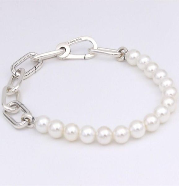 ME FRESCWATHWATH Cultived Pearl Bracelet Jewelry 925 Sterling Silver Bracelets Women Charm Scheds para P com LOGO ALE Bangle Birthday Gift 599694C016202089