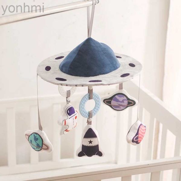 Mobils# Crib Mobile Bed Bell Baby Mobile Rattles Toys Soft Felt Astronaut Sky Bastolo Musica Balco di giocattoli Tackt Bracket Gifts Toys D240426