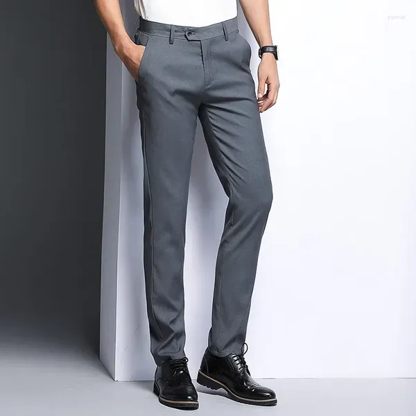 Pantaloni da uomo 2024 pantaloni di marca dritta slim per la moda maschile abito casual traspirante