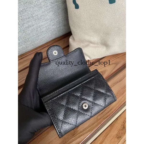 10A Designer Wallet Caviar CC Wallet Borse Borse Worthets Leather Women Mens Coin Cancella di credito Slot Mini Skinny Black Card Top Zip Coin Cash with Holder 505