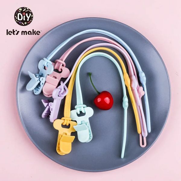 Lassen Sie uns personalisierte Accessoires für Babygeschenke im Schnuller Kette 5PCS Silicon Cat Claw Clip BPA Free Schnullerkette Nippelhalter 240416