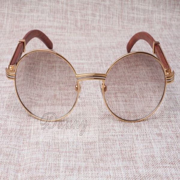 Gesamtrunde Sonnenbrille Vieh Horn Brillen 7550178 Holzmänner und Frauen Sonnenbrille Glasess Brillengröße 55-22-135 mm266g