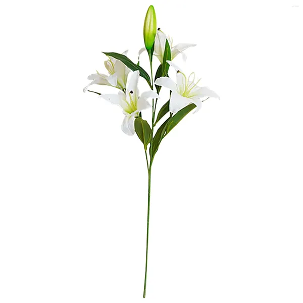 Dekoratif çiçekler 5 baş ipek bez zambak simülasyon çiçek 4 1 tomurcuk oturma odası ile dekore edilmiş ve gül taylı çelenk