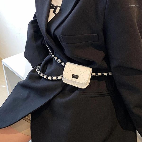 Omuz Çantaları Lingge Süper Mini PU Deri Crossbody Kadınlar İçin 2024 Yaz Tasarım Kadın Lüks Zincir Çantalar ve Çanta