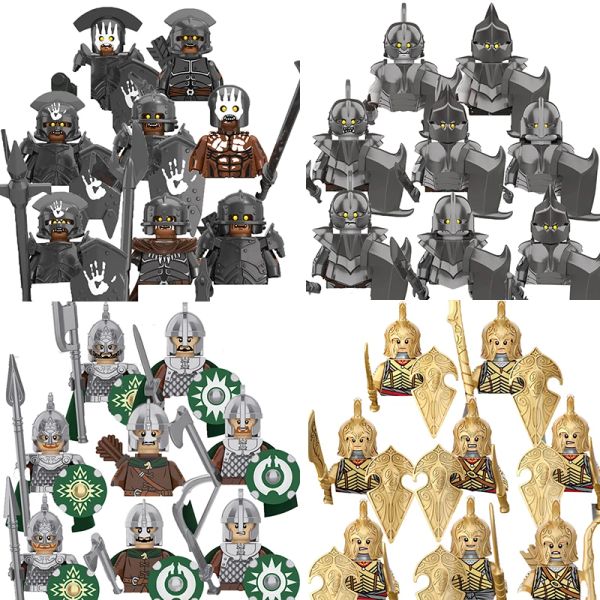 Blocks Bloco de construção militar Blocks medieval mundial de ficção científica Soldy Figures Gifts Armas Shields Helmets Equipamento Mini Bricks MOC