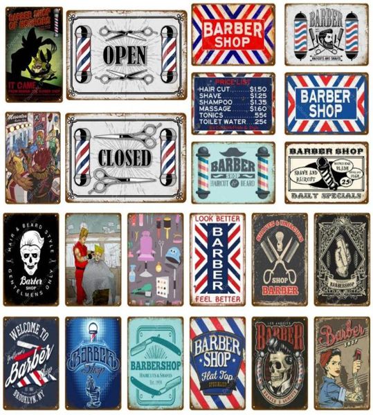 2021 BARBER SHOP VINTAGE CRAFTS METATO METALLA AVOLTTO A MOLTO APPUGNO APPOGLIO CHIUSO PLAQUE PER CROP PUB CROP SHOP CHIECH CAPELLI CAPELLI 6989932