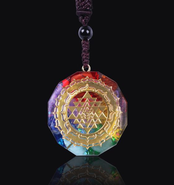 Novos encantos de moda Orgonita pingente Sri Yantra pendente Sagrado Geometria Chakra Colar de Energia Meditação Jóias Presentes para Women1943592