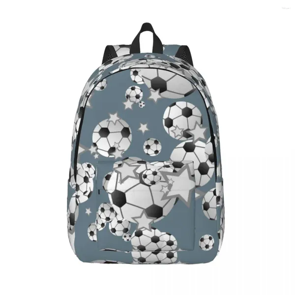 Bolsa de estudante de mochila bolas de futebol engraçadas e estrelas para pais-filho laptop leve