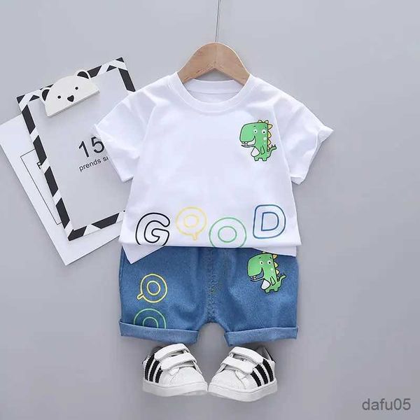 Roupas conjuntos de roupas de verão Crianças Terno infantil meninos Dinossauros Treme de camisetas shorts 2pcs/set Toddler Moda Cloths Infant Kids Tracksuits