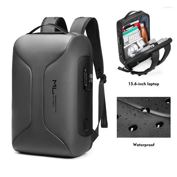 Rucksack ABQP Oxford wasserdichte Laptop USB-Ladung Anti-Diebstahl-Männer Reisen Reisen Multifunktionales Geschäft Mochila