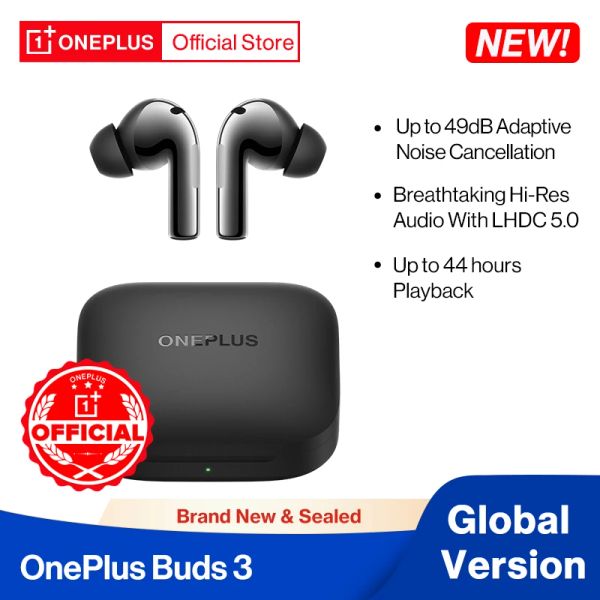 Наушники 2024 OnePlus Buds 3 Global Version Bluetooth Tws наушники 49db Активно -шумоподавление беспроводные наушники для OnePlus 12 12r