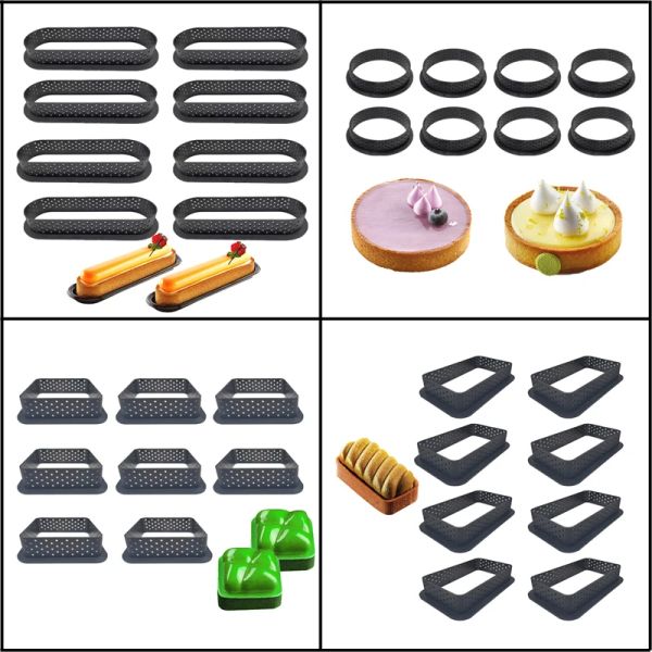 Formen Plastik perforiert Eiertorte Schimmel Schwarze Torte Ring Set Französisch Dessert Schimmelpilze Gebäck Dekorieren Werkzeuge Küche Backware