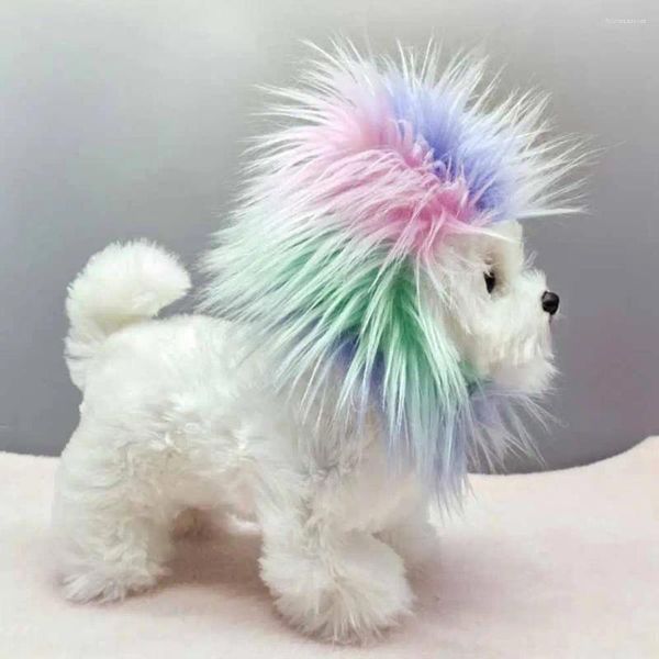 Abbigliamento per cani copricapo colorato di leone per animali domestici a forma di pet costume forma cosplay cappello grazioso gatto parrucche Halloween piccolo piccolo