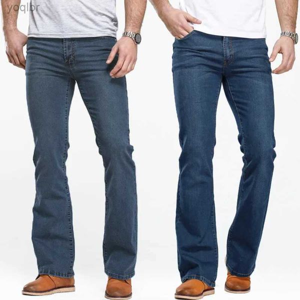 Stivali da uomo jeans maschile tagliati jeans leggeri adatti per i pantaloni blu e neri designer classici maschili elastic denim pantsl244