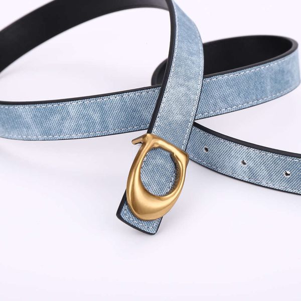 Donne classiche Donne Denim Cintura liscia Cintura di design di lusso Cintura casual All Accessori abbigliamento Accessori abbinati Larghezza 2,3 cm all'ingrosso