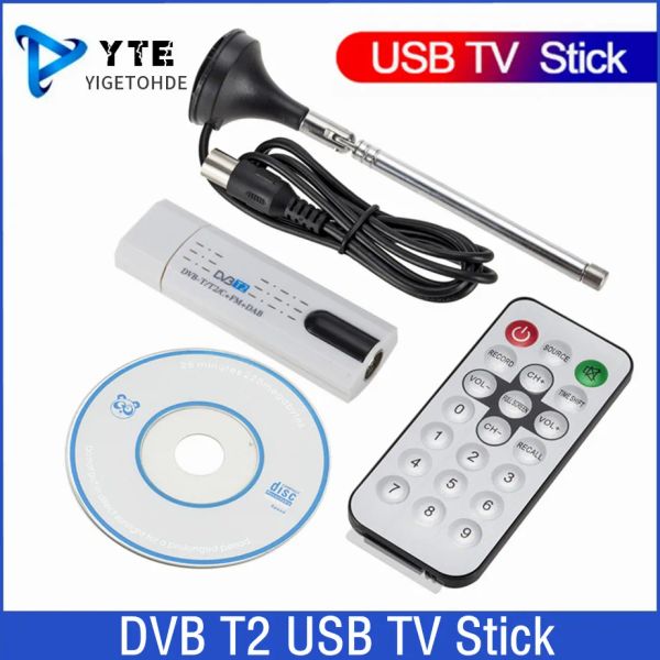 Столк Digital Satellite DVB T2 USB 2.0 TV Stick Tuner с антенной удаленной HD USB TV -приемник DVBT2/DVBT/DVBC/FM/DAB USB TV Stick