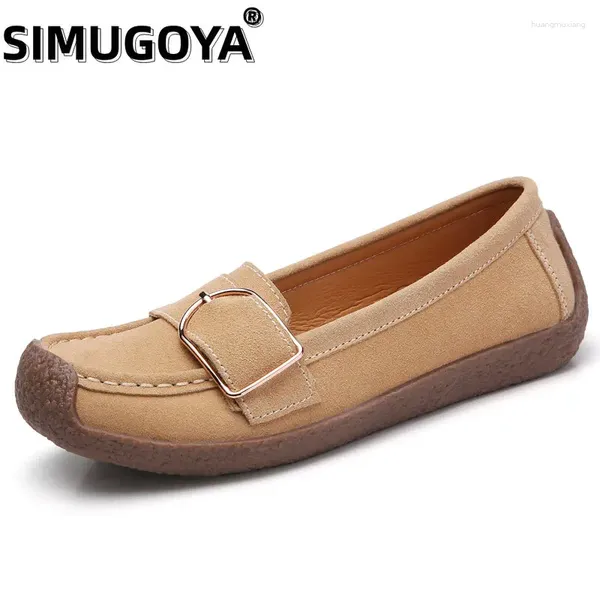 Scarpe casual Simugoya 2024 Fashion Lok Fu Ladies One Pedal Mokasin Flat Zapatos Planos Femeninos