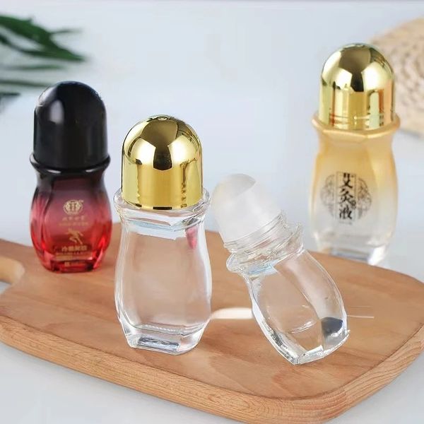 2024 30/50ml garrafa de rolo de óleo essencial vazio Reabilitável Rollo de vidro transparente perfume com rolo de rolos Rollow