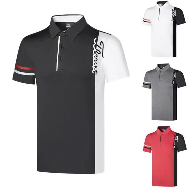 Summer Mens Polo Polo Designer Golf Golfe de manga curta T-shirt Outdoor Cycling Sports Casual Casual solto Seco respirável respirável absorvente camisa de pólo suor