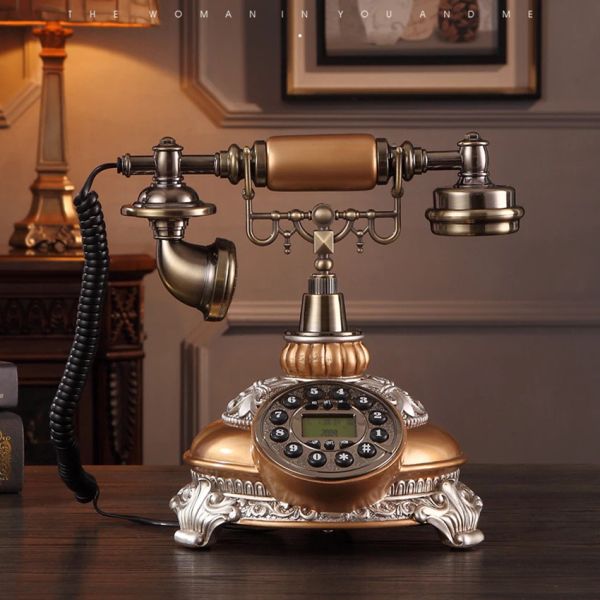 Accessoires Vintage Telefonknopf Wählscheibe Antiquitäten Telefone Festnetzelefon mit blauem Hintergrundverzögerungsdatum für Office Home
