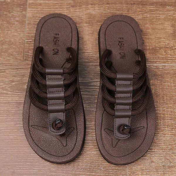 Hausschuhe Qualität Flip Flops Männer Designer Marke Strand Sommer Mann Sandalen schöne lässige Anti -Reisemen -Männer Seil handgefertigt männliche Zehen