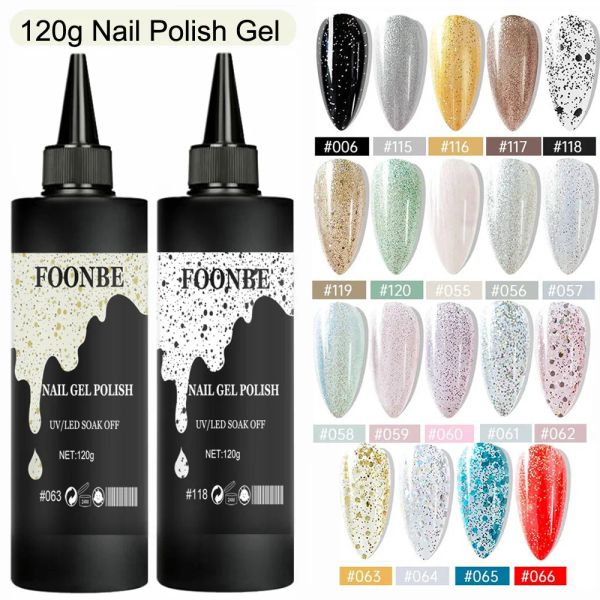 KITS 120G GLITTER GLITTER UNIL Gel Polish Shimmer Gel Polish semi -permanente Manicure de arte de unhas absorve