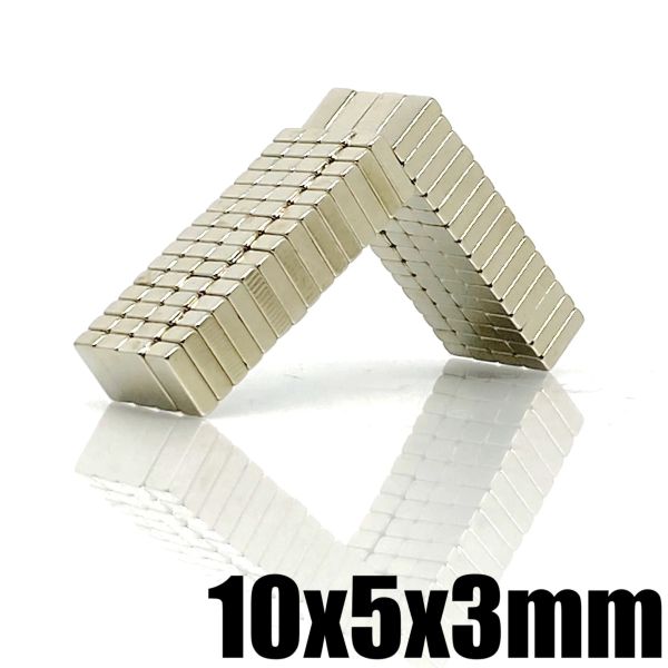 Kontroller 20/50/100/200/500pcs 10x5x3 mm Cuboid Blok Mıknatıslar N35 10mmx5mm Neodymiyum Mıknatıs 10x5x3mm Daimi Ndfeb Güçlü Mıknatıs 10*5*3