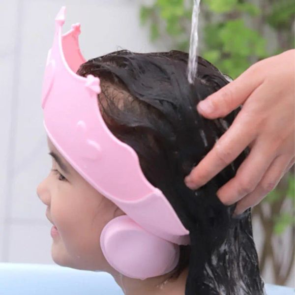 Prodotto baby shower tappo morbido cappello per capelli per capelli regolabile per bambini protezione per le orecchie di sicurezza per bambini shampoo bagno doccia proteggere il coperchio della testa