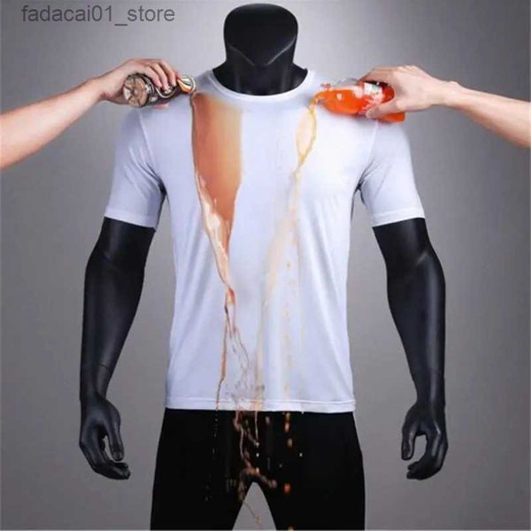 T-shirt maschile per asciugatura rapida camicia da escursionismo a maniche corta Maglietta da uomo Antifuggito Maglietta creativa impermeabile e traspirante maglietta traspirante 240426