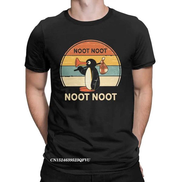 T-shirt maschile da uomo Maglietta da donna noot pinguin meme regalo divertente maglietta di cotone premium harajuku maglietta da equipaggio vestiti da equipaggio t240425